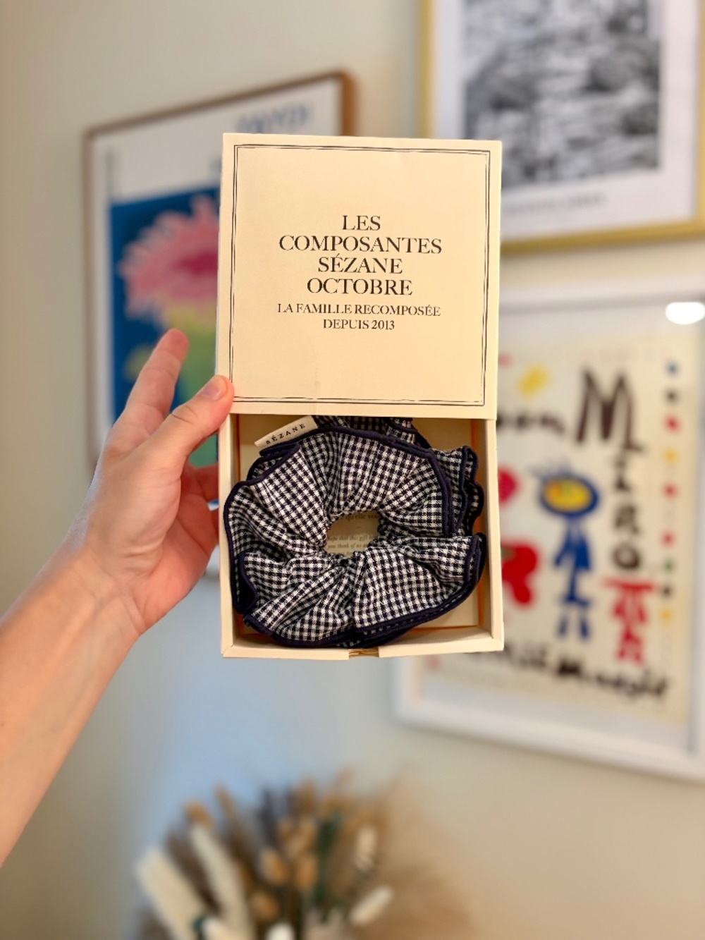 Sézane NWT Jumbo Gingham Scrunchie
